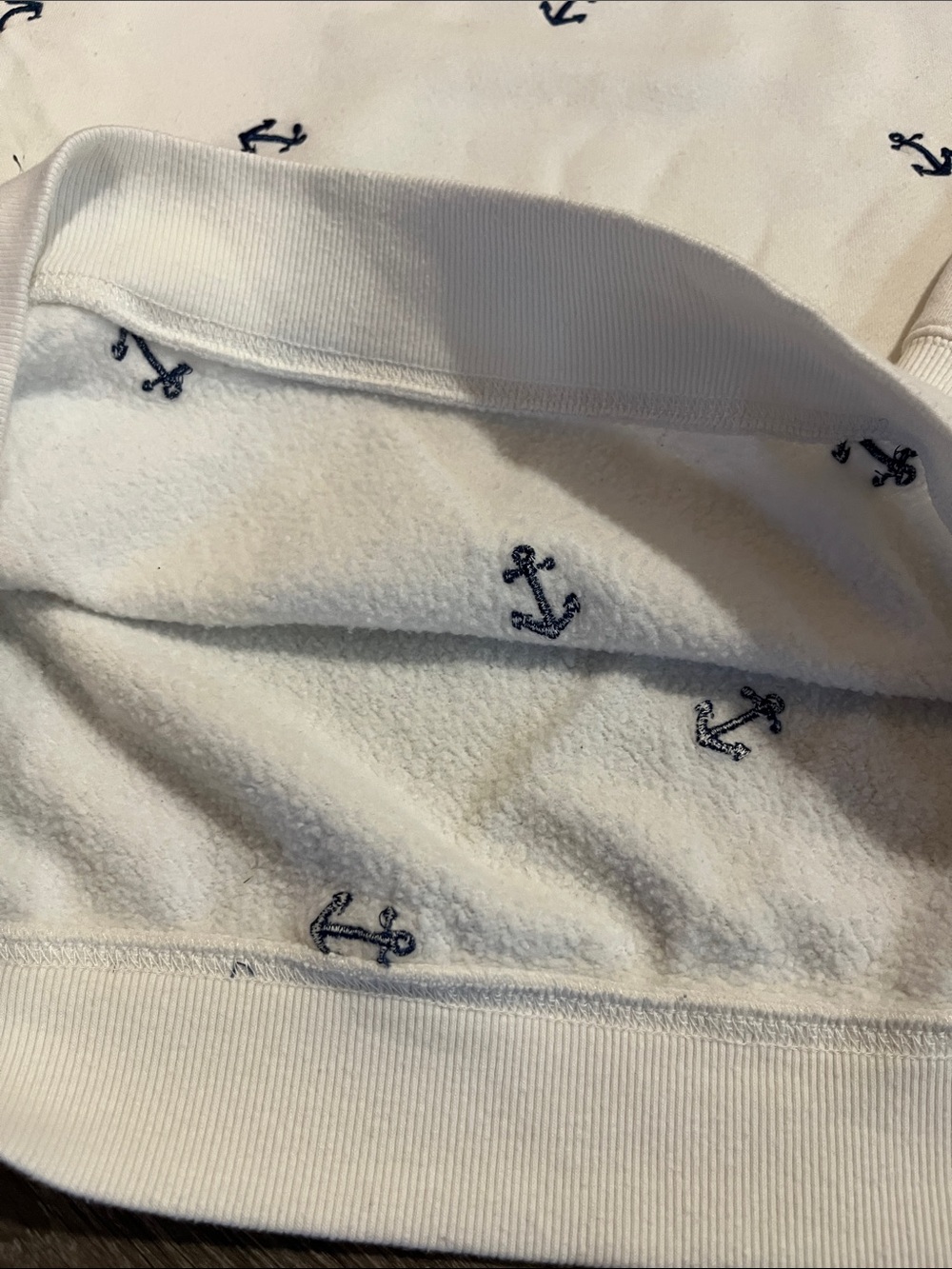 White Anchor Embroidered Crewneck Sweater - Picture 3 of 6
